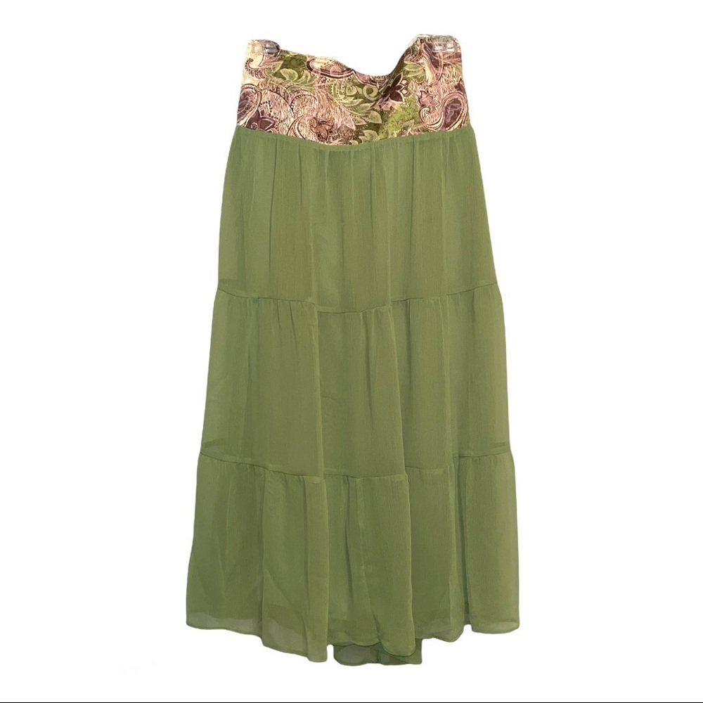 SYBELLE green polyester skirt. Size XL